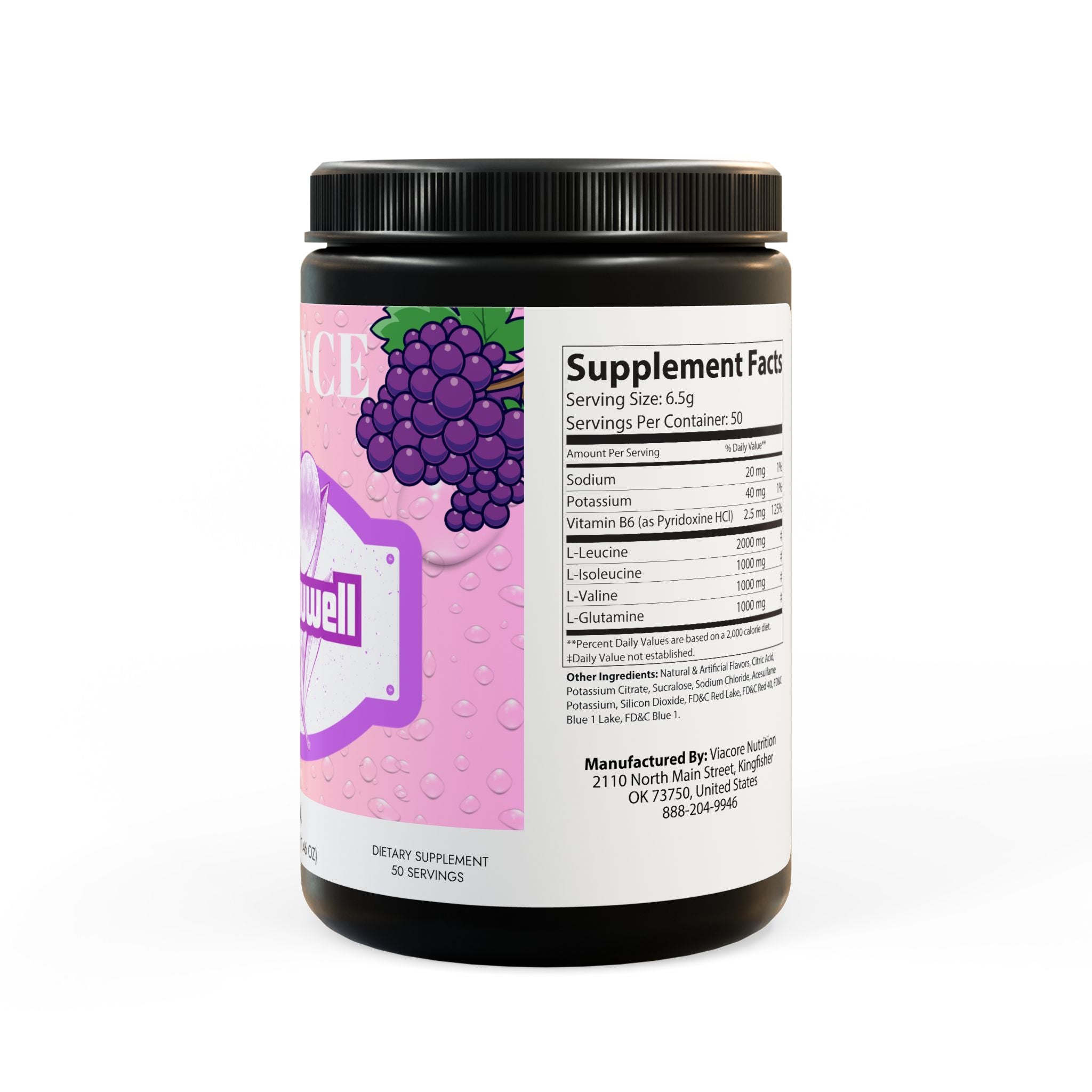 BCAA Supplement, Grape (325g, 11.46oz, 50 servings)